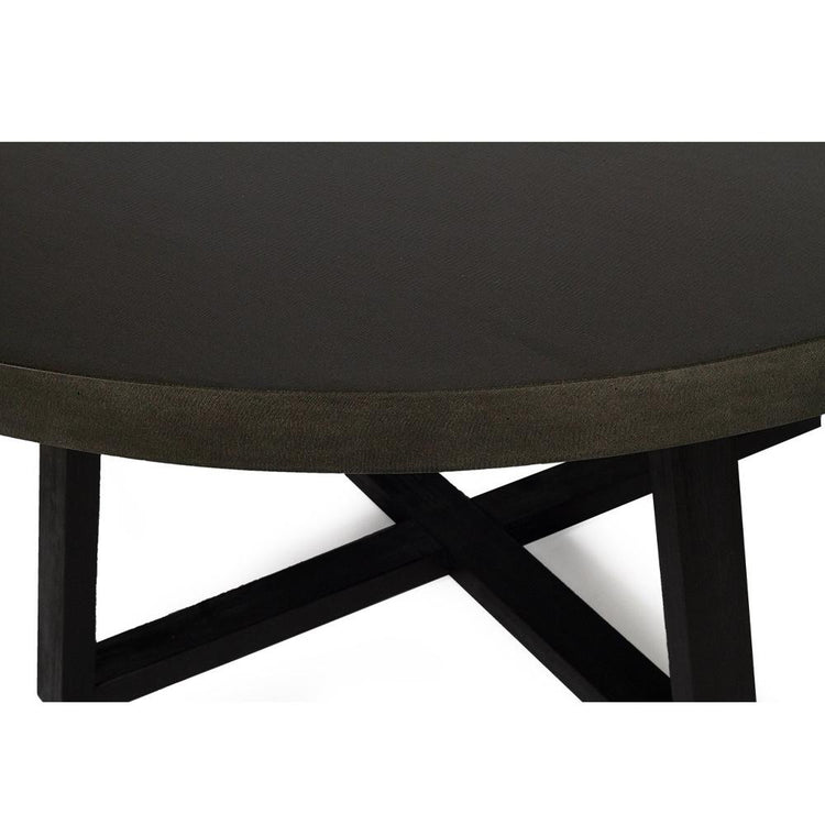 Dining Table - Elkstone 1.6m Alta Round Dining Table | Ebony Black With Black Acacia Wooden Legs - ETA: August 2021