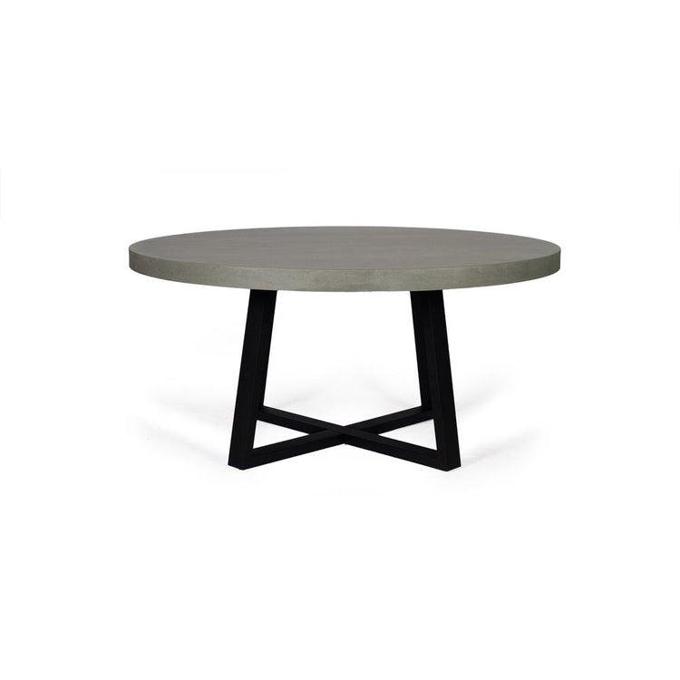 Dining Table - Elkstone 1.6m Alta Round Dining Table | Pebble Grey With Black Acacia Wood Legs - ETA: August 2021