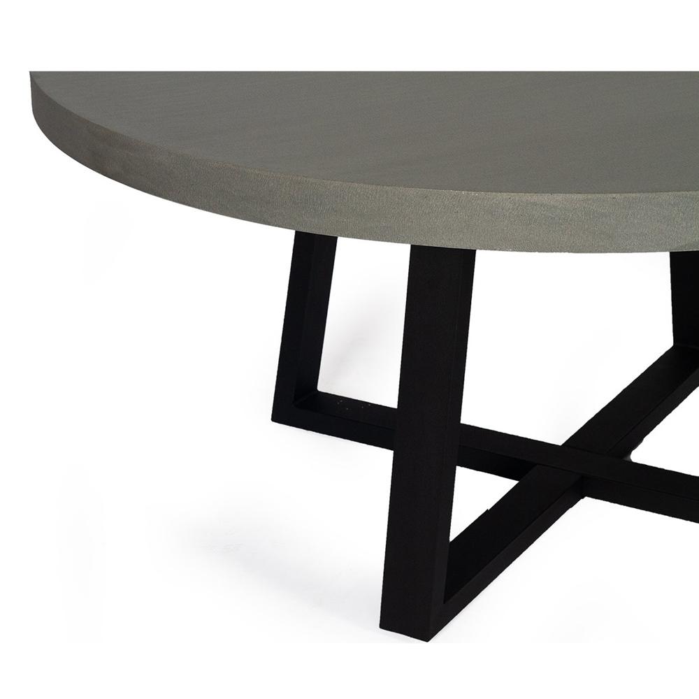 Dining Table - Elkstone 1.6m Alta Round Dining Table | Pebble Grey With Black Acacia Wood Legs - ETA: August 2021