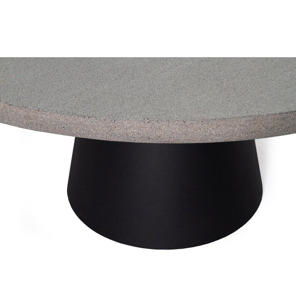 Dining Table - Elkstone 1.6m Avalon Round Dining Table | Speckled Grey With Black Metal Cone Base - ETA: January 2022