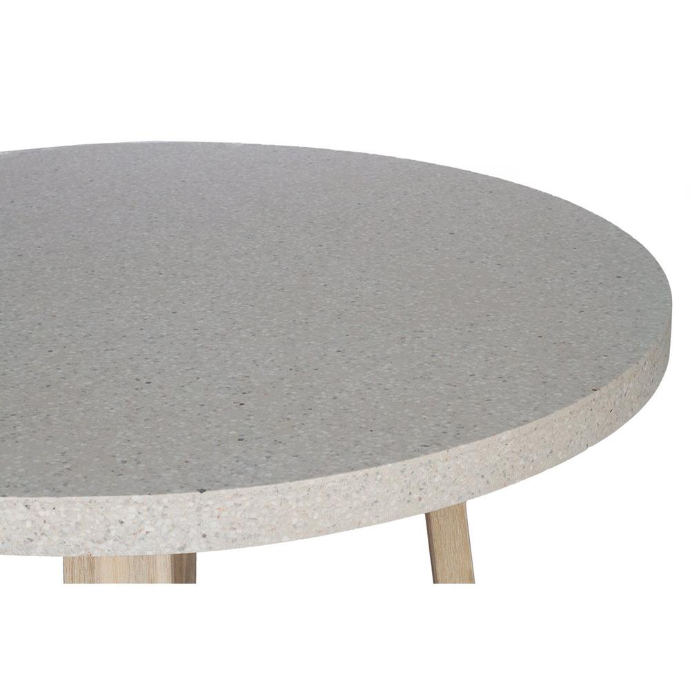 Dining Table - Elkstone 1.6m ETerrazzo Round Dining Table | Ivory Coast With Ivory Washed Acacia Wood Legs