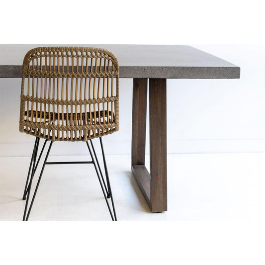 Dining Table - Elkstone 1.6m Sierra Rectangular Dining Table | Speckled Grey With Norwegian Grey Acacia Wood Legs