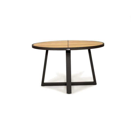 Dining Table - Watego Outdoor Round Dining Table – 1.25m – Asteroid Black (charcoal) Powder Coated Legs