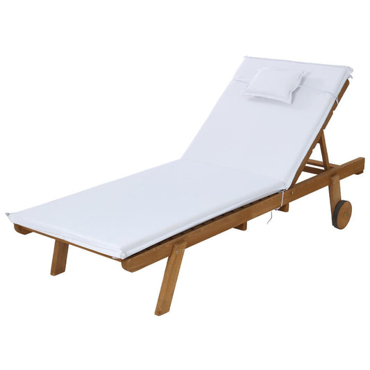 Sun Lounge Wicker Lounger Day Bed Wheel Patio Outdoor Setting Furniture