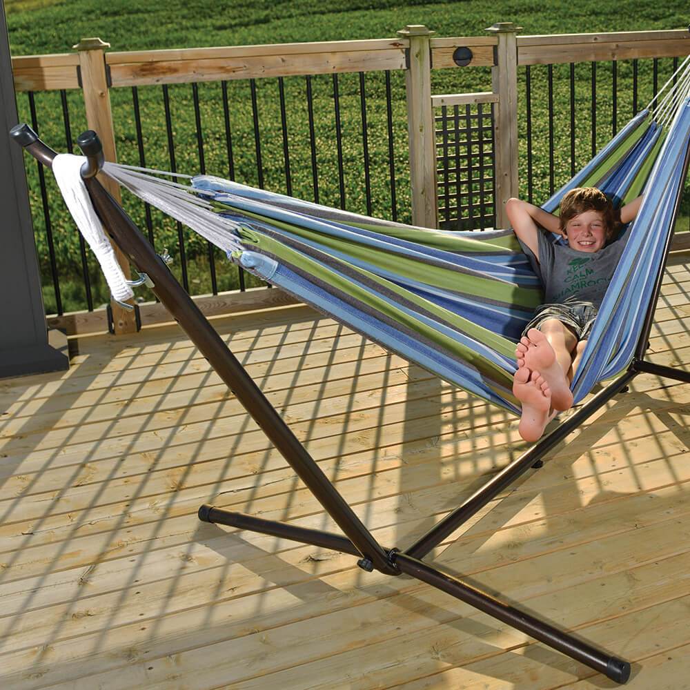 Hammocks - Vivere's Combo - Double Oasis Hammock With Stand (8ft)