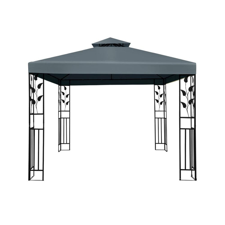 Instahut Gazebo 3x3m Party Marquee Outdoor Wedding Event Tent Iron Art Canopy Grey