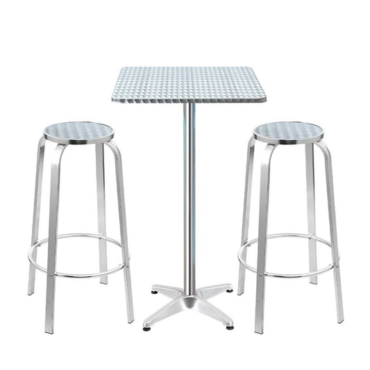 Outdoor Bistro Set Square Bar Table & Stools