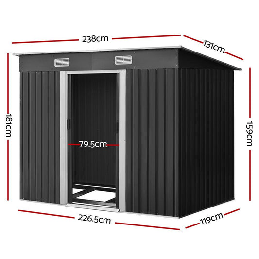Outdoor Garden Shed 2.38 x 1.31M with Base