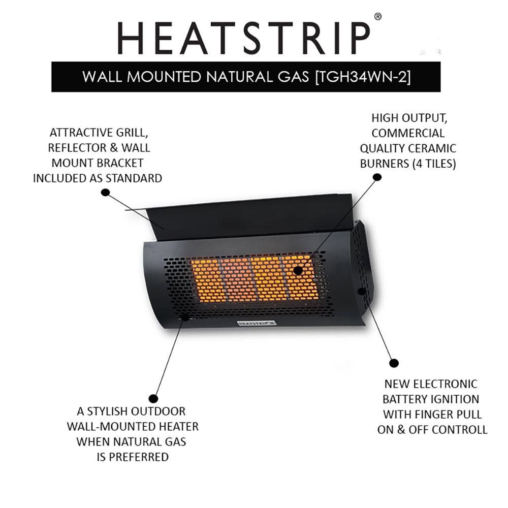 Outdoor Heater - HEATSTRIP Wall Mounted LPG Gas Heater TGHW34LPG-2