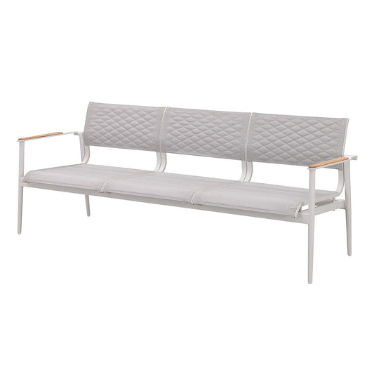 Outdoor Sofa - California - Sofa - White Frame - Quilted Grey Stone Sling