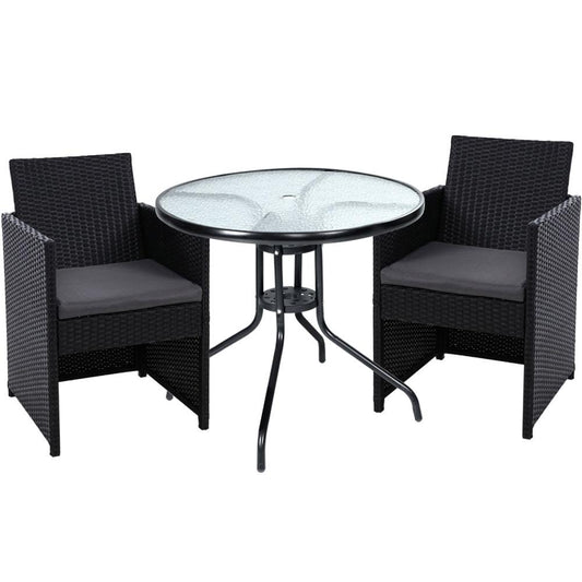 Outdoor Table and 2 Chairs Bistro Style Set (Style 3)