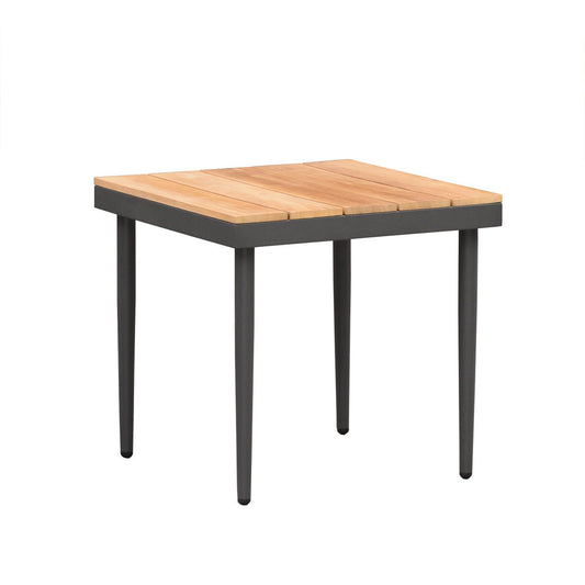Outdoor Table - California - End Table - Charcoal Frame - Teak Top