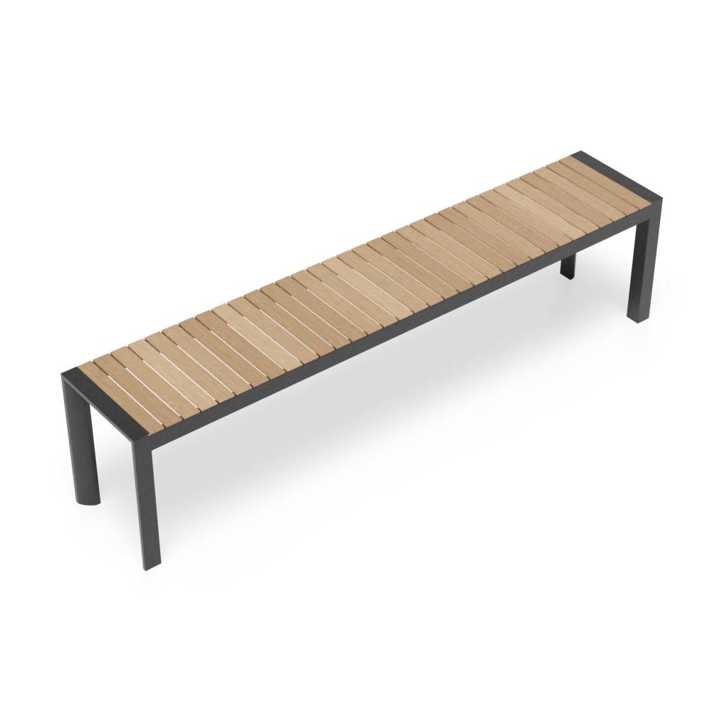 Outdoor Table - Vydel Bench Seat - Outdoor - 190cm - Teak - Charcoal