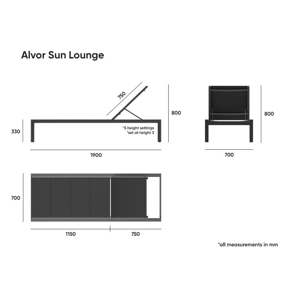 Sun Lounges - Alvor Sun Lounge - White - Light Grey Mesh